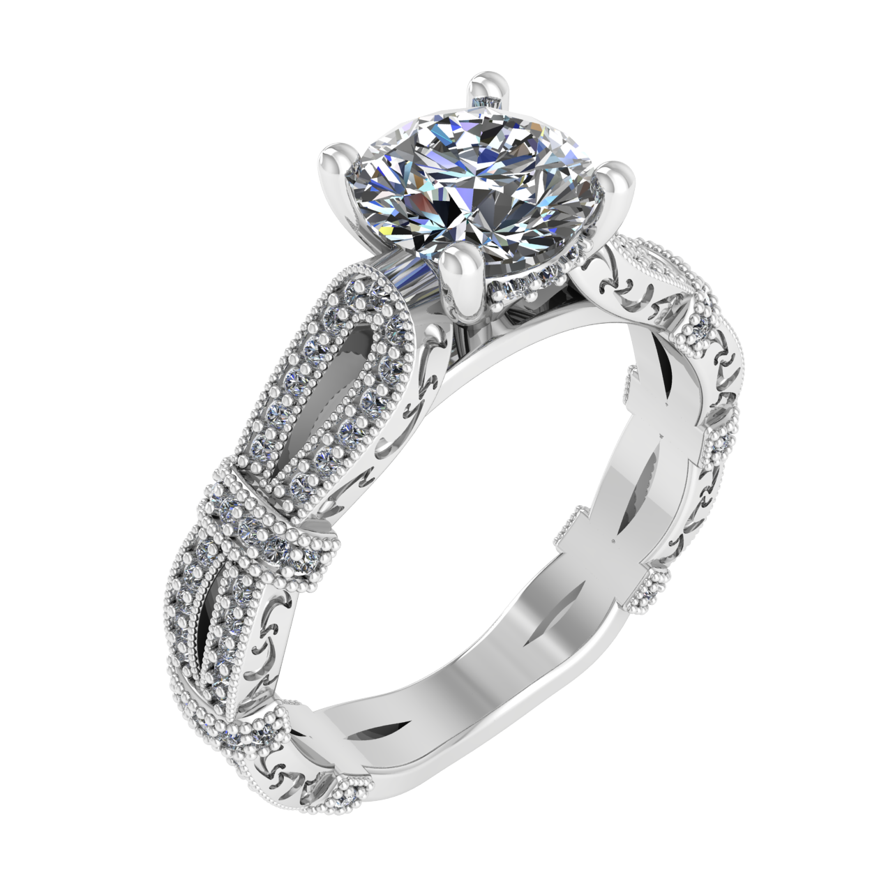 DESIGNER 6.50mm ROUND ENGAGEMENT RING